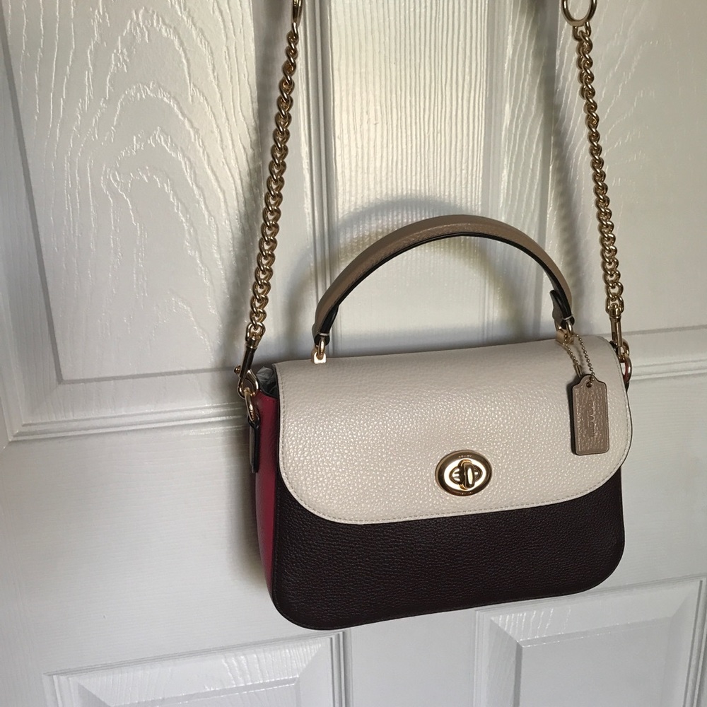 NWT-Coach Marlie multi colourblock top handle